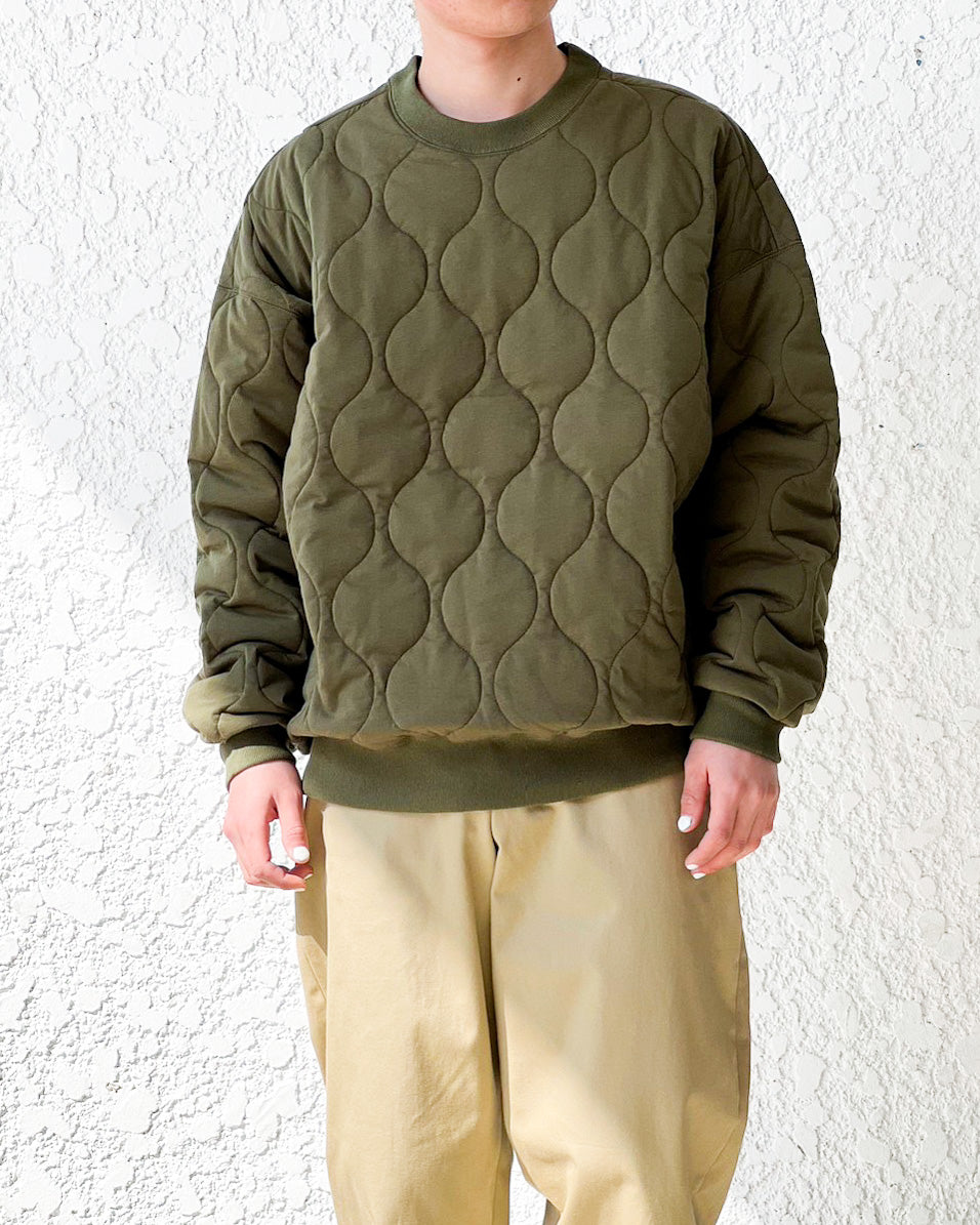 【SOFTHYPHEN】QUILTED PULLOVER - OLIVE