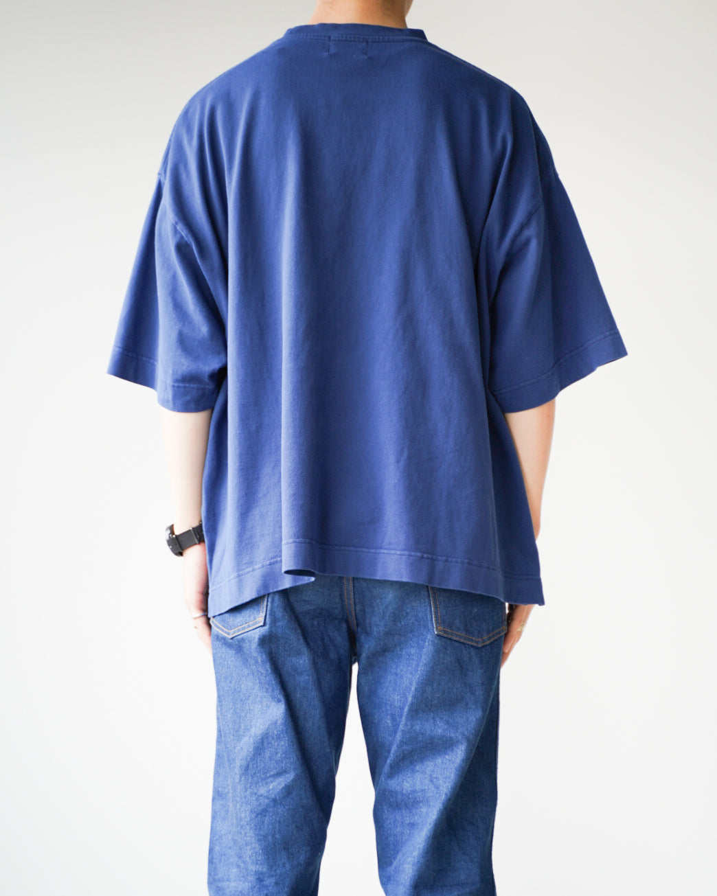 【EVCON】PIGMENT WIDE S/S T-SHIRTS - NAVY