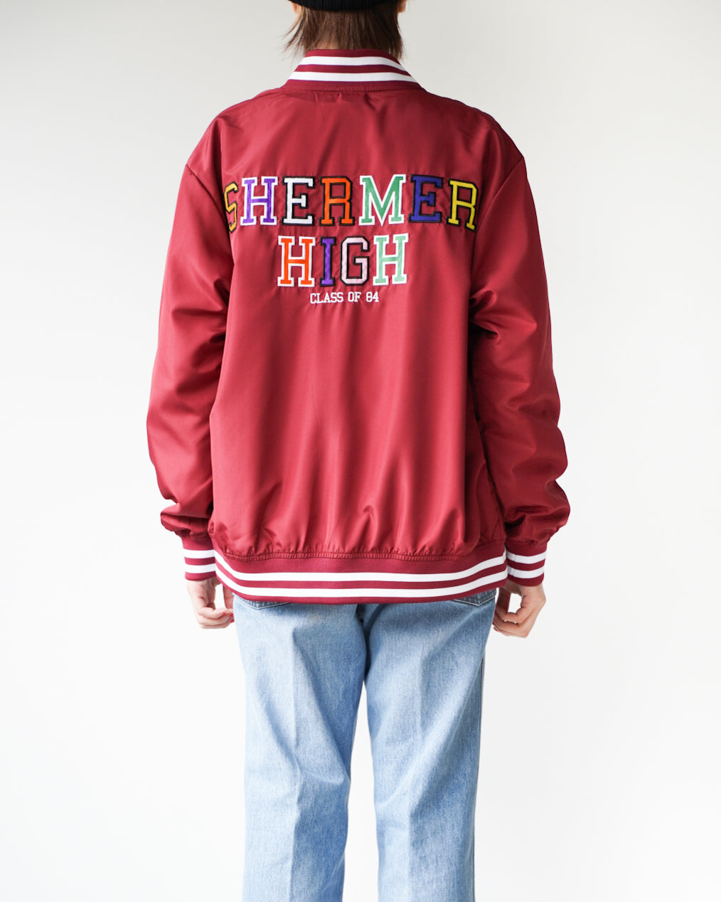 【SHERMER ACADEMY】PAN EXCLUSIVE NYLON STADIUM JKT - BURGUNDY