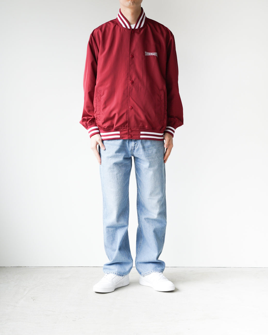【SHERMER ACADEMY】PAN EXCLUSIVE NYLON STADIUM JKT - BURGUNDY