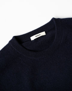 [BODHI] PLAIN CASHMERE SWEATER - NAVY