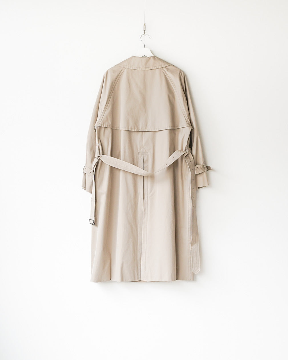 blurhms] GABARDINE DOUBLE BELT TRENCH COAT - LIGHTBEIGE – pan-kanazawa