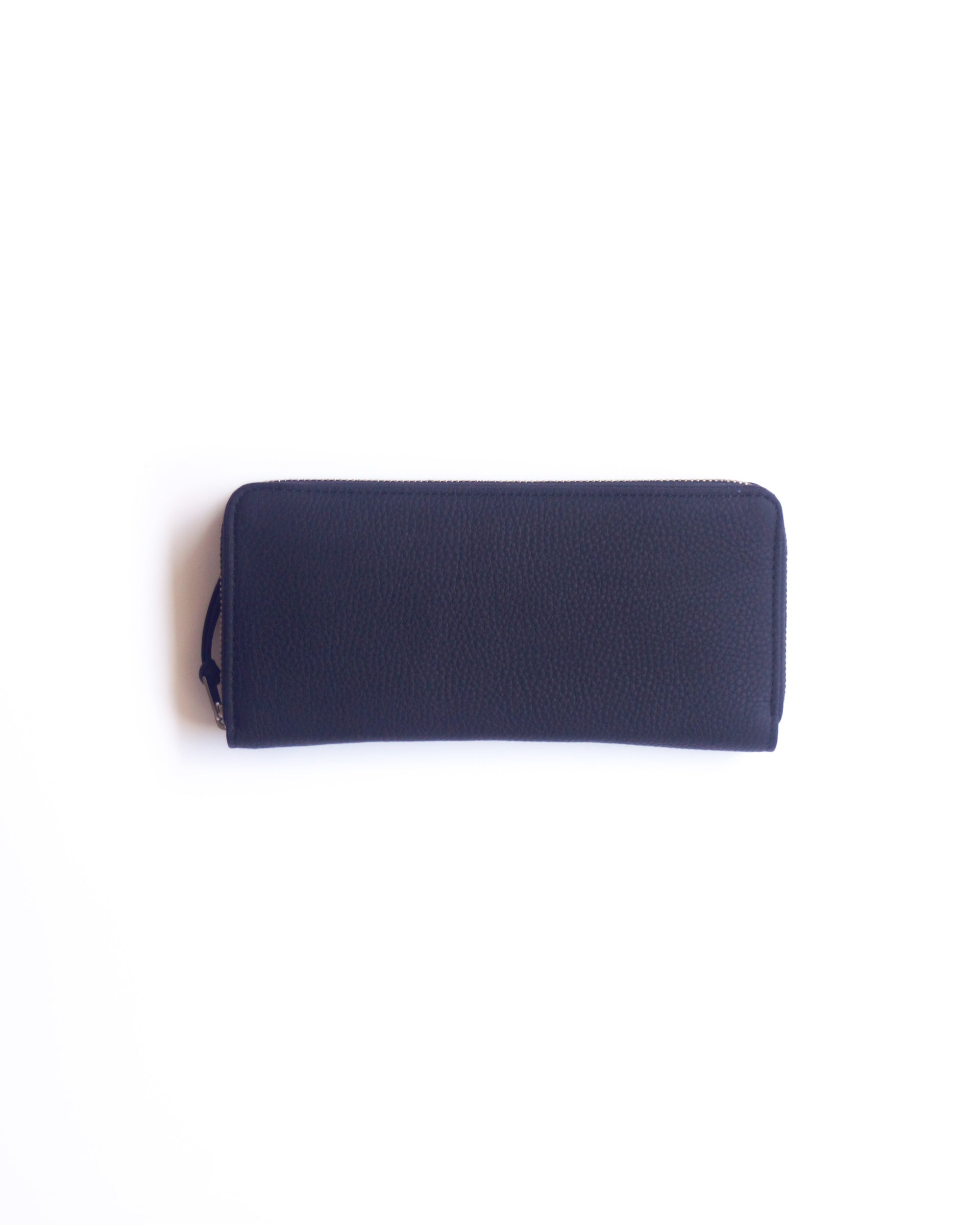 【ERA.】BUBBLE CALF ROUND SLIM WALLET - BLACK